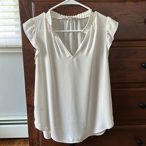Loft - cream short sleeve shirt